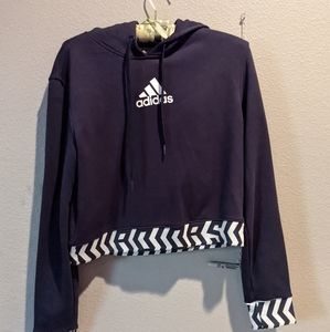 Adidas Navy Cropped Hoodie